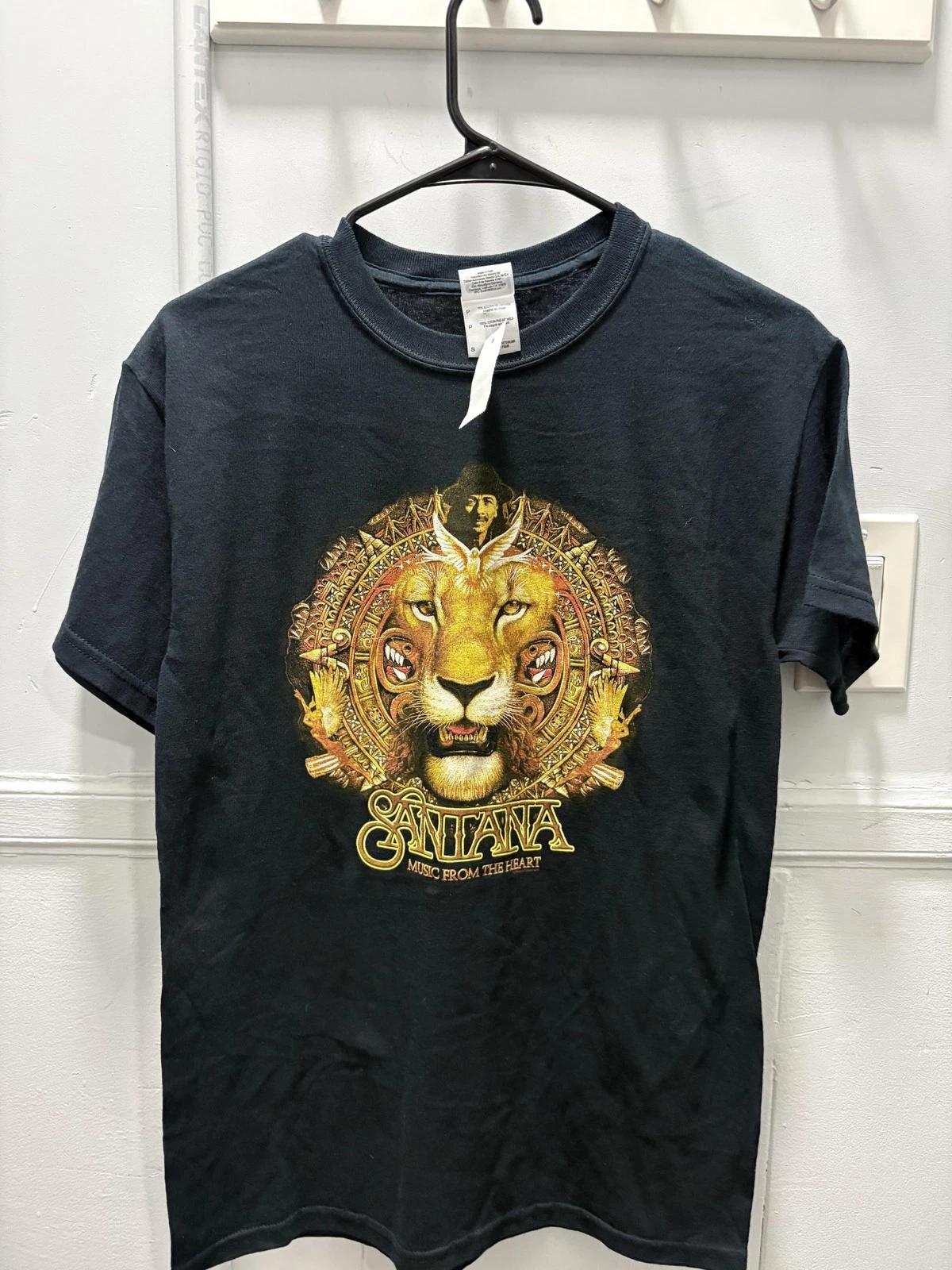 Santana Shirt Mens Small Black Music From The Heart Graphic Band Concert Tee L