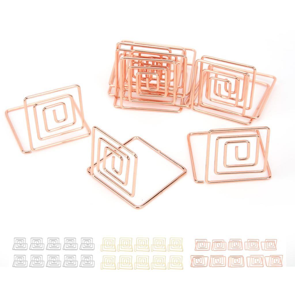 10Pcs Business Card Holder Mini Cute Metal Desktop Message Display Stand for Table Number Photo Memo