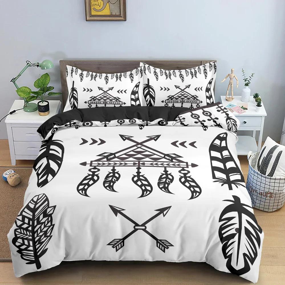 Dreamcatcher Bedding Set Feather Pattern Duvet Cover Comforter Covers Single Twin King Size Quilt Cover With Pillowcase 2/3Pcs