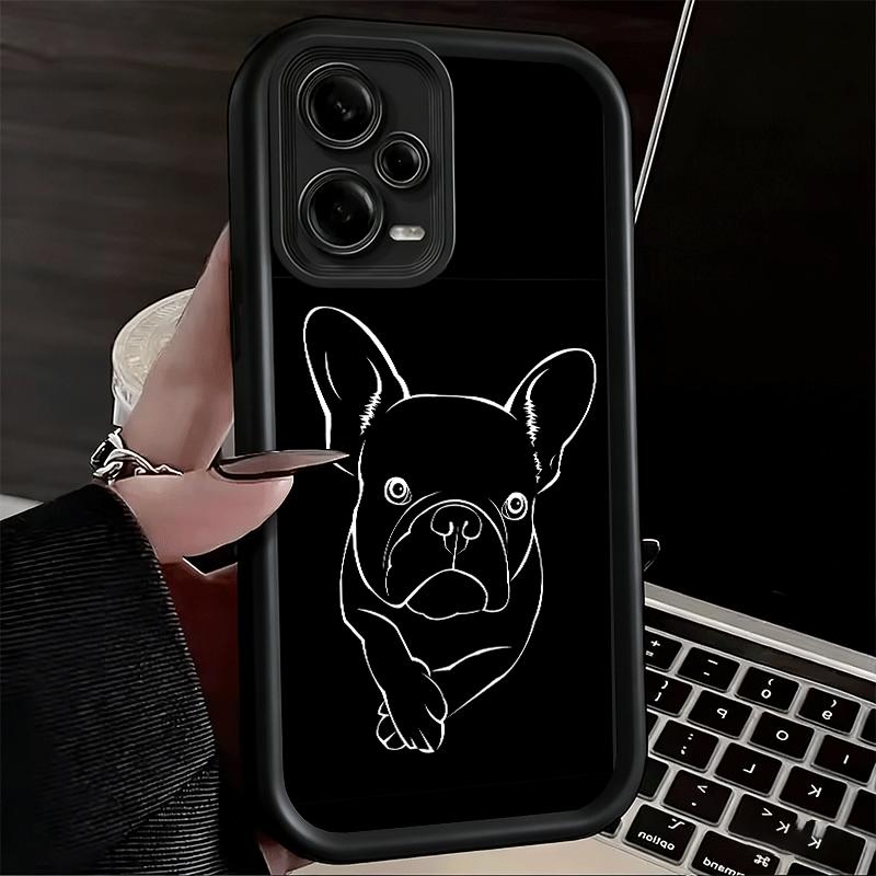 

French Bulldog Black Desgin Soft Phone Case for Xiaomi Redmi Note 15 14 13 12 11 Pro Plus 10S 11S 4G 11T 5G Shell Silicone Funda Redmi Note13ProPlus