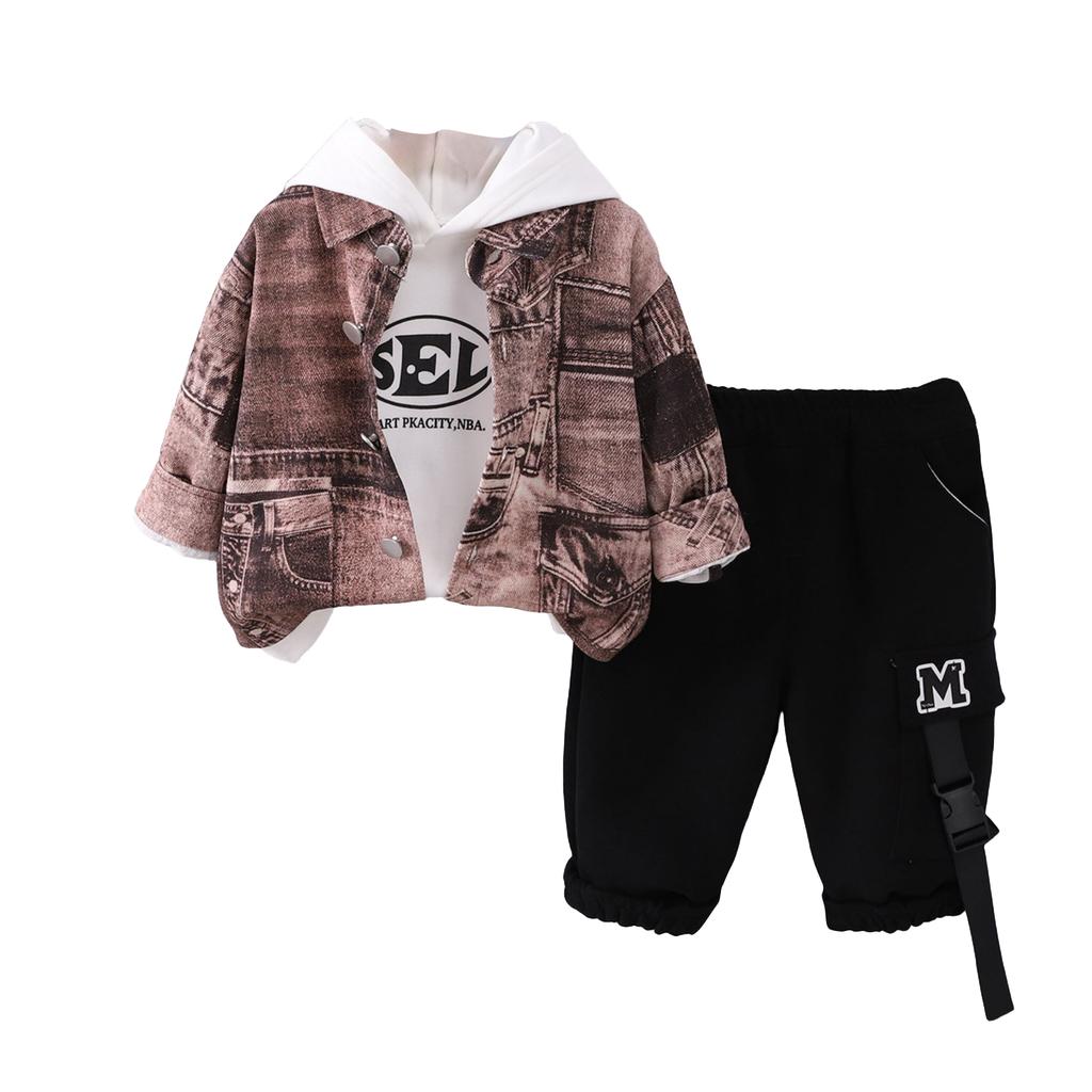 Kids Casual Long-Sleeve Set, Comfortable Daily Wear Outfits