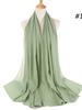 70*180cm bubble chiffon muslim headscarf for women solid color hijab scarf shawls and wraps hijab femme musulman kopftuch