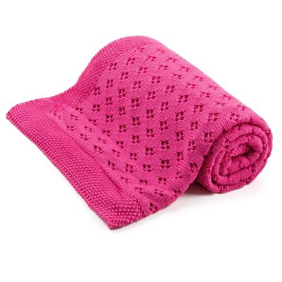Bamboo Blanket Openwork Mallow, 100x80 Cm, Pink