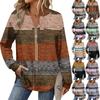 Női Retro Mintás Divatos Hosszú Ujjú Felső