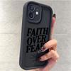 Black Groove Letter Pattern Phone Case for iPhone 14/15/16/17 Pro Max