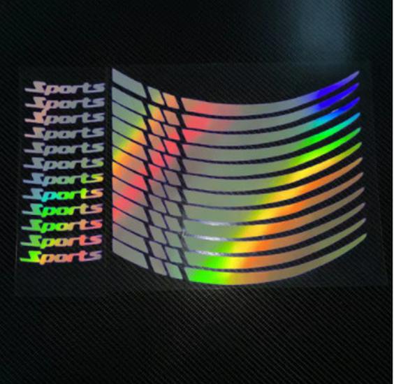 Reflective Sport Wheel Stickers for 18-21 Inch Car/Motorcycle Wheels (J100)