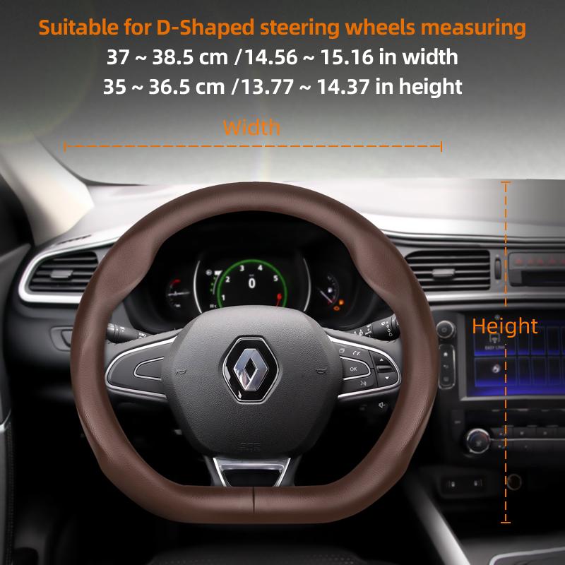 ZKMD1 Suitable for Renault Ultra-Thin Breathable Leather Steering Wheel Cover Suitable for Megane 3 2 4 Clio4 5 Captur Trafic