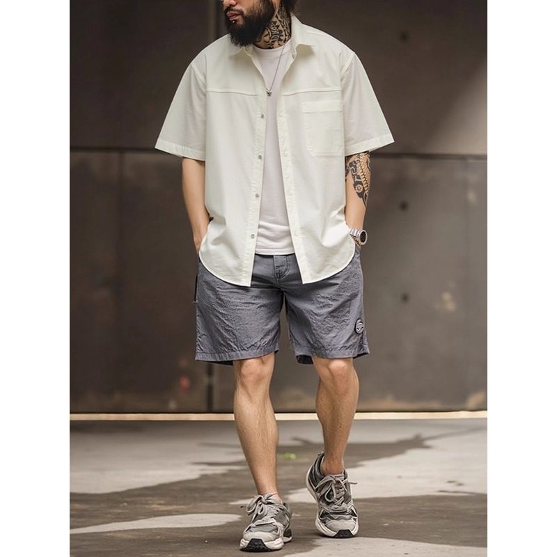 Mountain Style Outdoor Sports Elastic Quick-Drying Short sleeve Cargo Shirts Men's Summer Thin Foreign Trade Men's Shirt