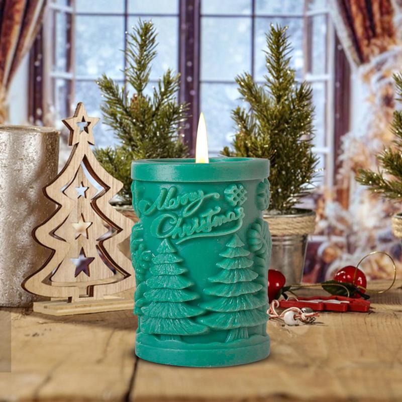 Candle silicone mold Christmas tree candle relief mold aromatherapy mold soft texture casting crafts for making candle chocolate