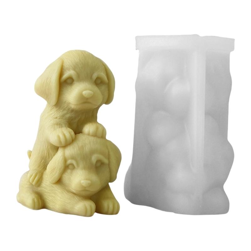 Silikonové formy na figurky Potřeby pro výrobu svíček Silikonová forma na mýdlo ve tvaru psů Řemeslné formy Silikonová textura na svíčku