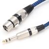 Cabo de Áudio XLR Linha Balanceada Cobre Livre de Oxigênio Trançado em Nylon para Mixer Microfone Condensador(10m 32,8 pés )