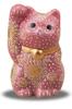 Stylish Kutani Ware Figurine from Waza No Feng Shui Perfect for Opening or Birthday Gifts Right-Handed Maneki-neko Kura, Pink, Design, Ceremonies,