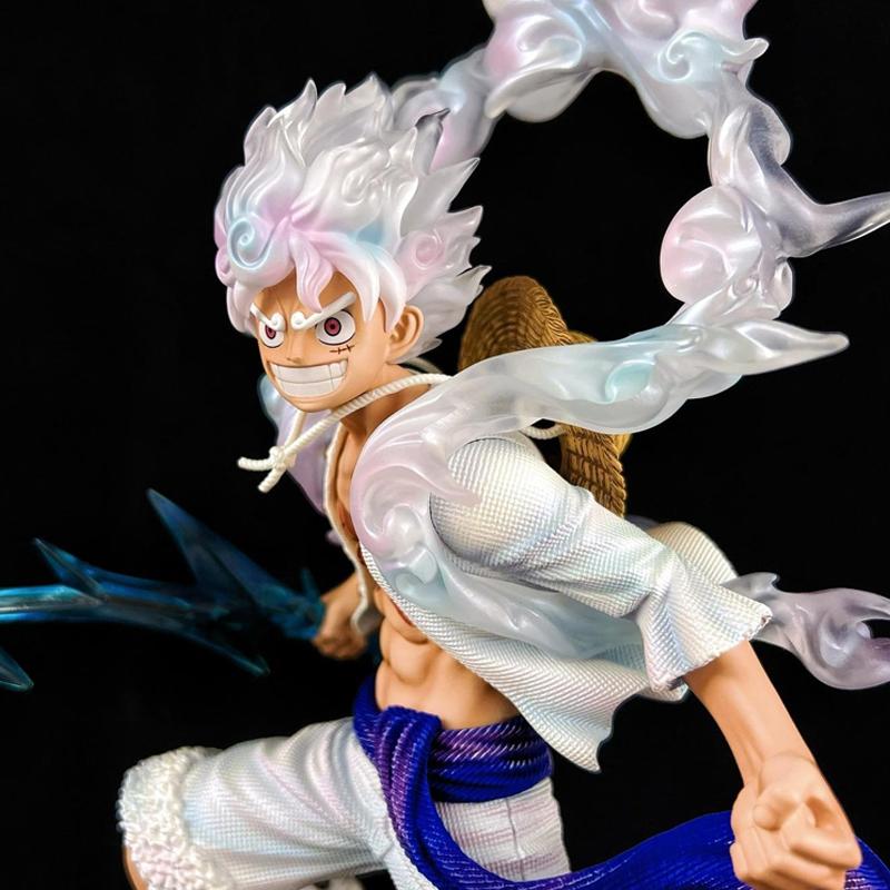 One Piece Anime Lightning Luffy Gear 5 Figurine Sun God Nikka Doll Ornament Collection 27cm PVC Action Figures Model Toy for Boy