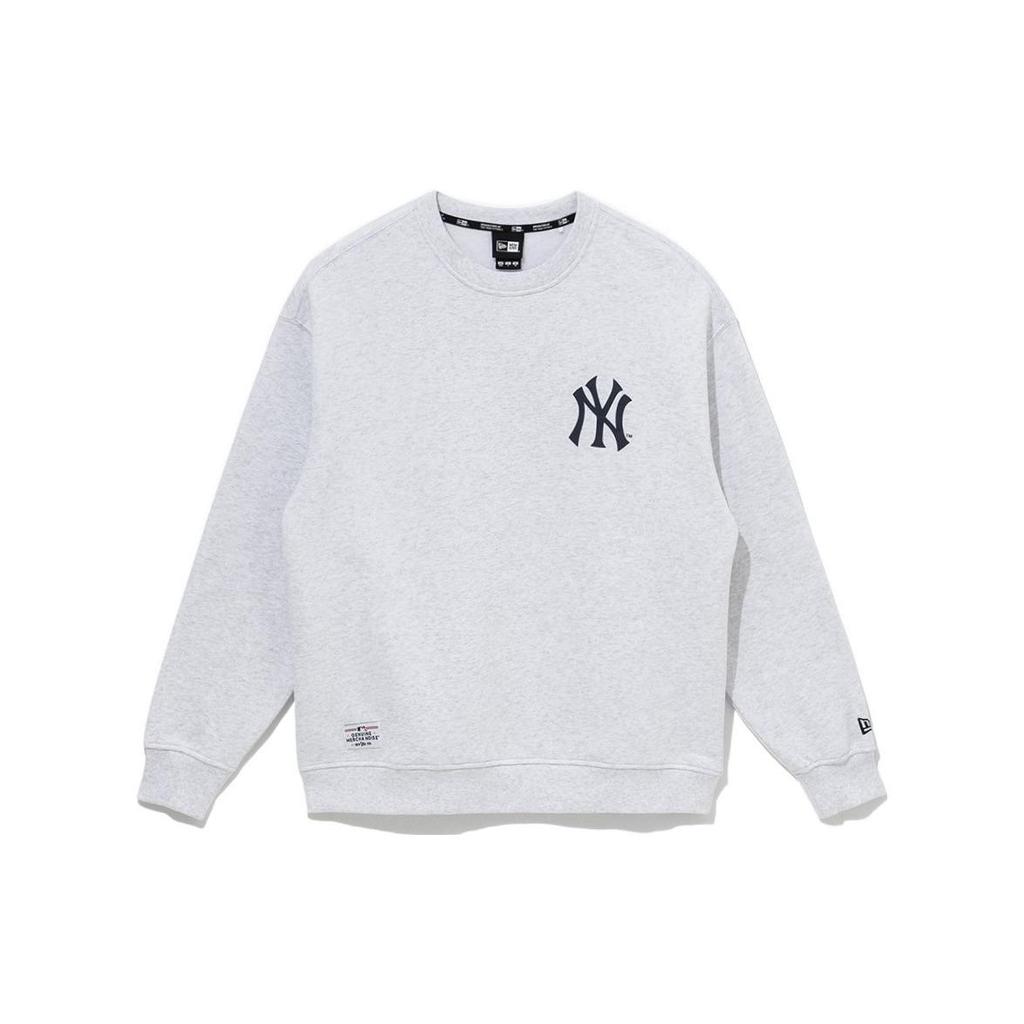 New Era FW22 Solid Color Logo Embroidered Crew Neck Pullover Long Sleeve Sweatshirt Unisex sweatshirt Gray 13338670