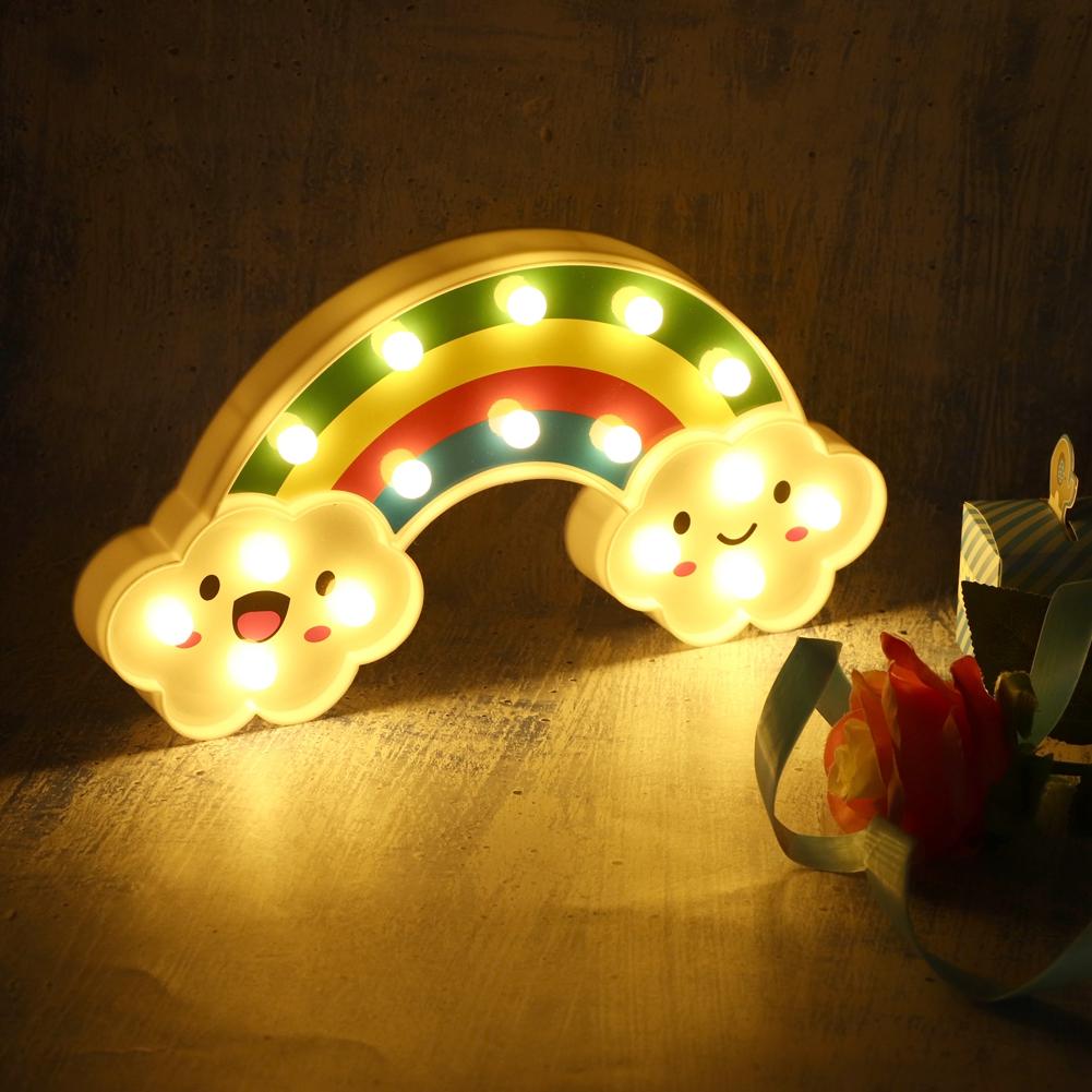 Lovely Rainbow Cloud Shape LED Night Light Lamp for Bedroom Lighting Decoration