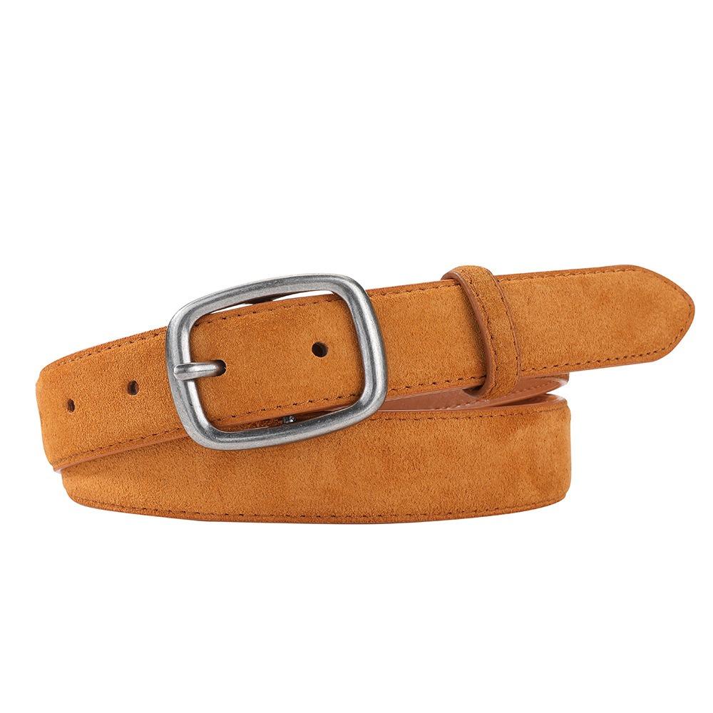 

Широкий замшевый ремень серебряная квадратная пряжка украшение для брюк регулируемые ПУ поясные ремни женский/для девочек коричневый