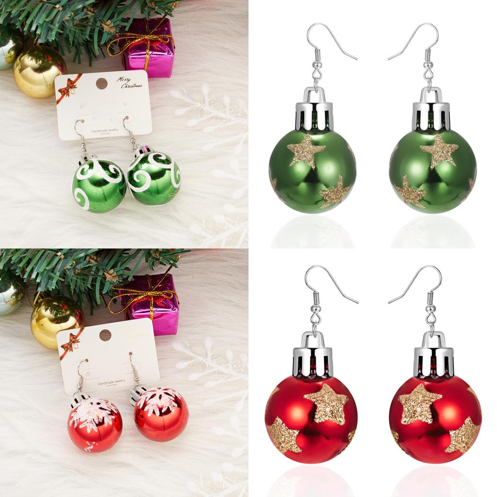 Holiday Festive Resin Earrings Featuring Snowflake And Star Designs For Women