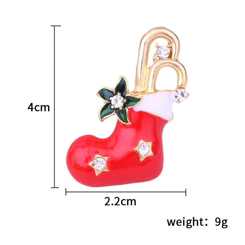 Weihnachtsbroschen Set Baum Weihnachtsmann Schneemann Schlittenglocke Stiefel Anstecknadel für Weihnachts-Pullover Dekoration Körperaccessoires