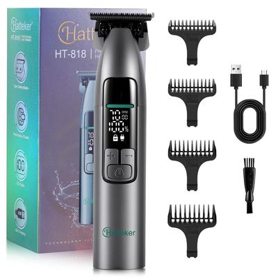 Tagliacapelli Professionale con Display Digitale, Lame Zero Gapping e Multiple Guide per la Rasatura di Precisione da Uomo HT-818