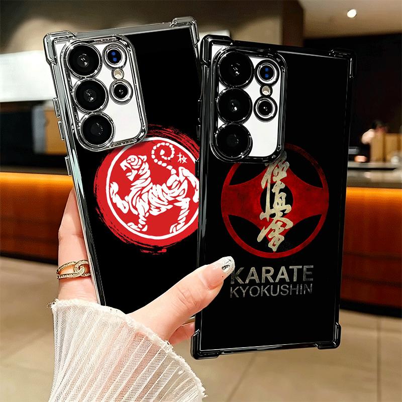 Karate Oyama Kyokushin Plating Phone Case For Samsung Galaxy S24 S25 FE S26 Edge S23 Ultra S22 S21 Plus S20 Anti-Fall Airabag Co