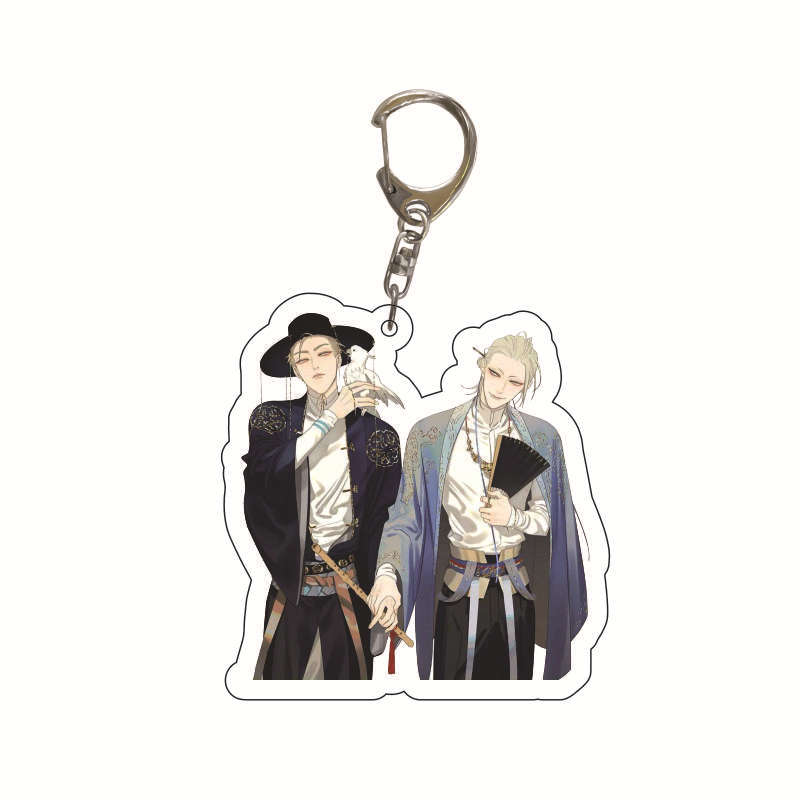 6CM Anime 19 Days Keychain Mo Guanshan Old Xian He Tian Jian Yi Manga Youth Acrylic Pendant Figure Key Chain For Children Gifts