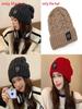 Knit Hat With Embroidered Letters For Winter Warmth And Windproof Protection