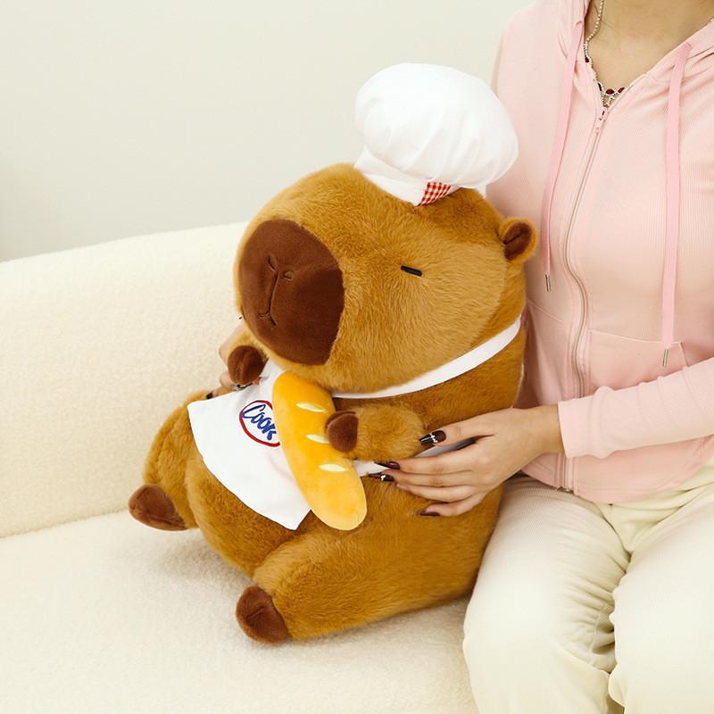 Adorable Capybara Plush Toy Chef Pillow Cute Party Decoration Gift For Kids