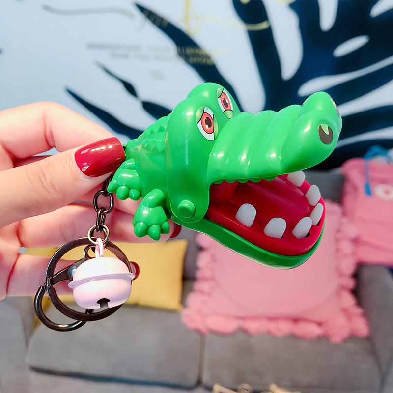 Crocodile Biting Hand Game Keychain - Innovative Cartoon Toy for Kids