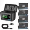 For Insta360 X5 Battery 2850mAh And LCD 2-Slot Fast Charge Box for Insta360 ONE X5 Battery Power Accessories Tester