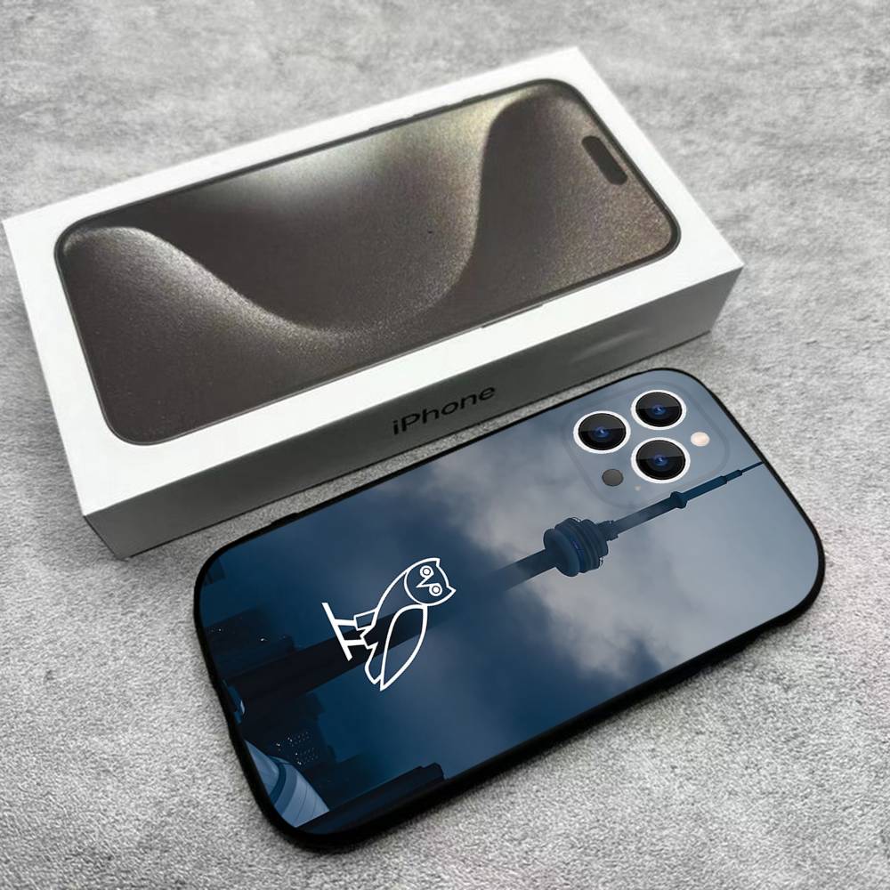 Custodia per Telefono D-Drake O-OvO OWL Per iPhone 17,16,15,14,13,12,Pro,Max,Plus,E,SE4,Air,Mini Scatola Morbida Nera