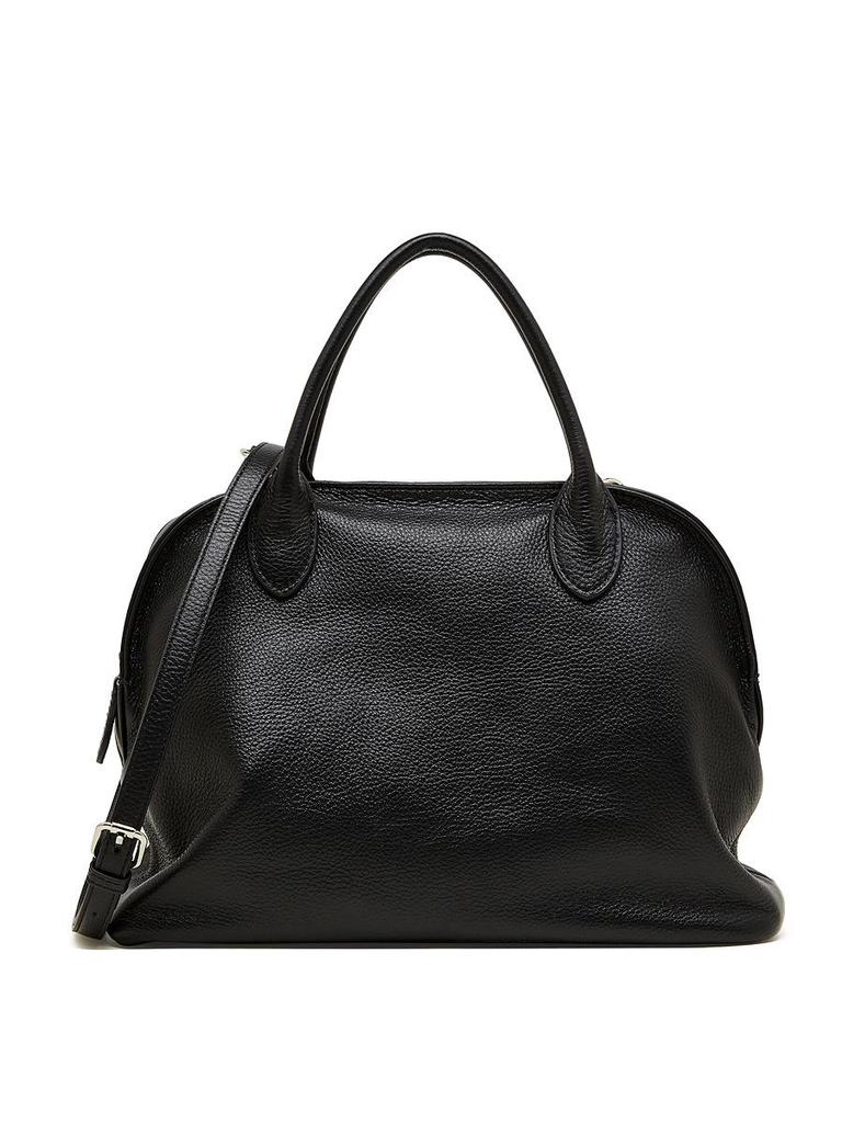 Retro Minimalist Women's Bowling Bag - Genuine Leather Cowhide Shell Handbag Tote