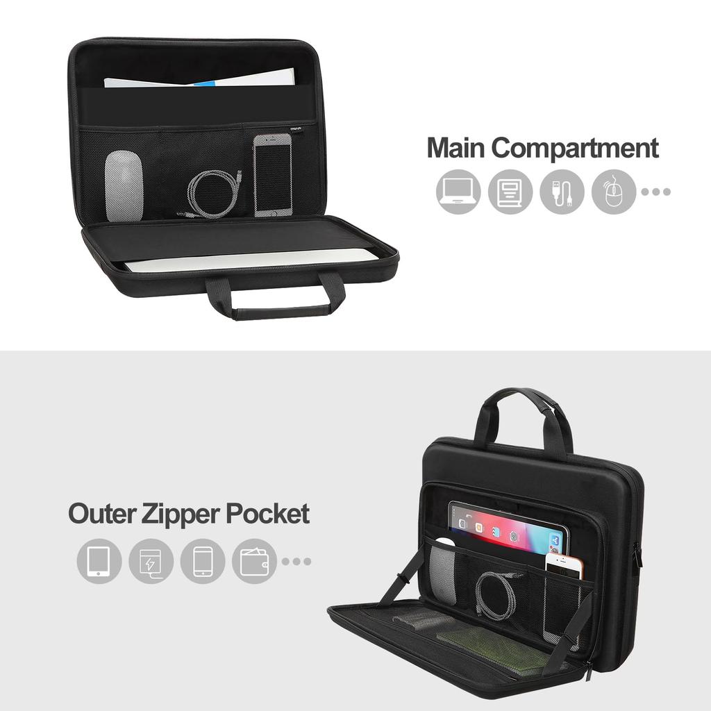 Twarda torba na laptopa kompatybilna z Pro 16 cali M3 M2 Retina 15 cali Kompatybilna z laptopami dla mężczyzn i kobiet z przednią kieszenią i paskiem