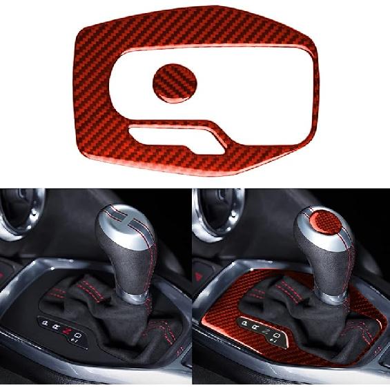 NVCNX Real Premium Carbon Fiber Compatible with Chevy Camaro 2016-2024 2017 2018 2019 2020 2021 2022 2023 Accessories Car Gear Shift Panel Cover