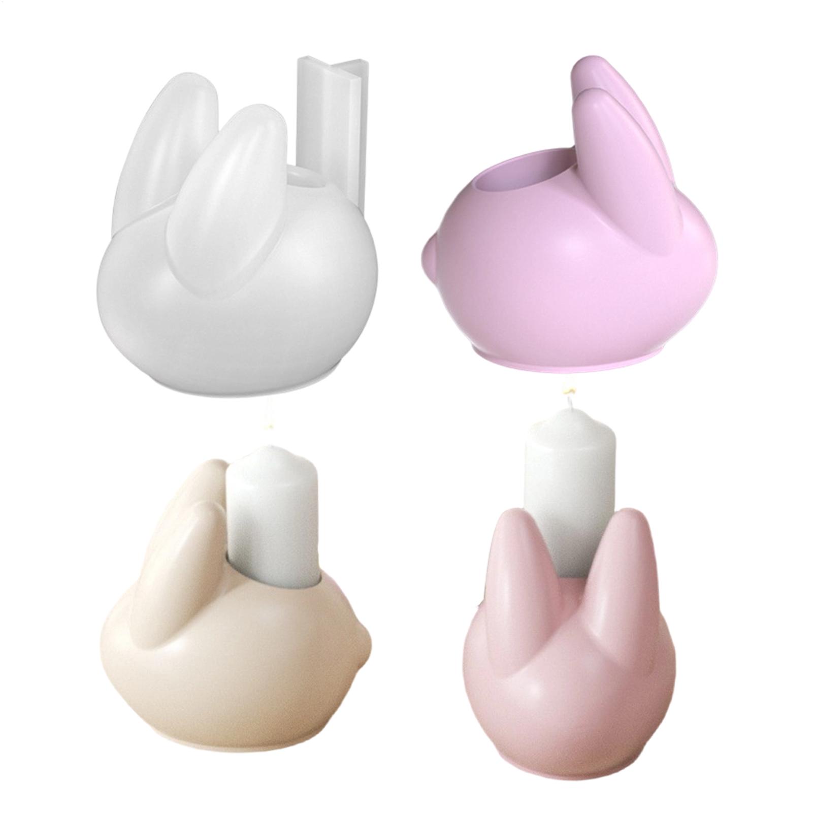

Easter Rabbit Head Candlestick Ornament Silicone Mold Aromatherapy Candle Base Small Rabbit Gypsum Dropping mold China Mainland