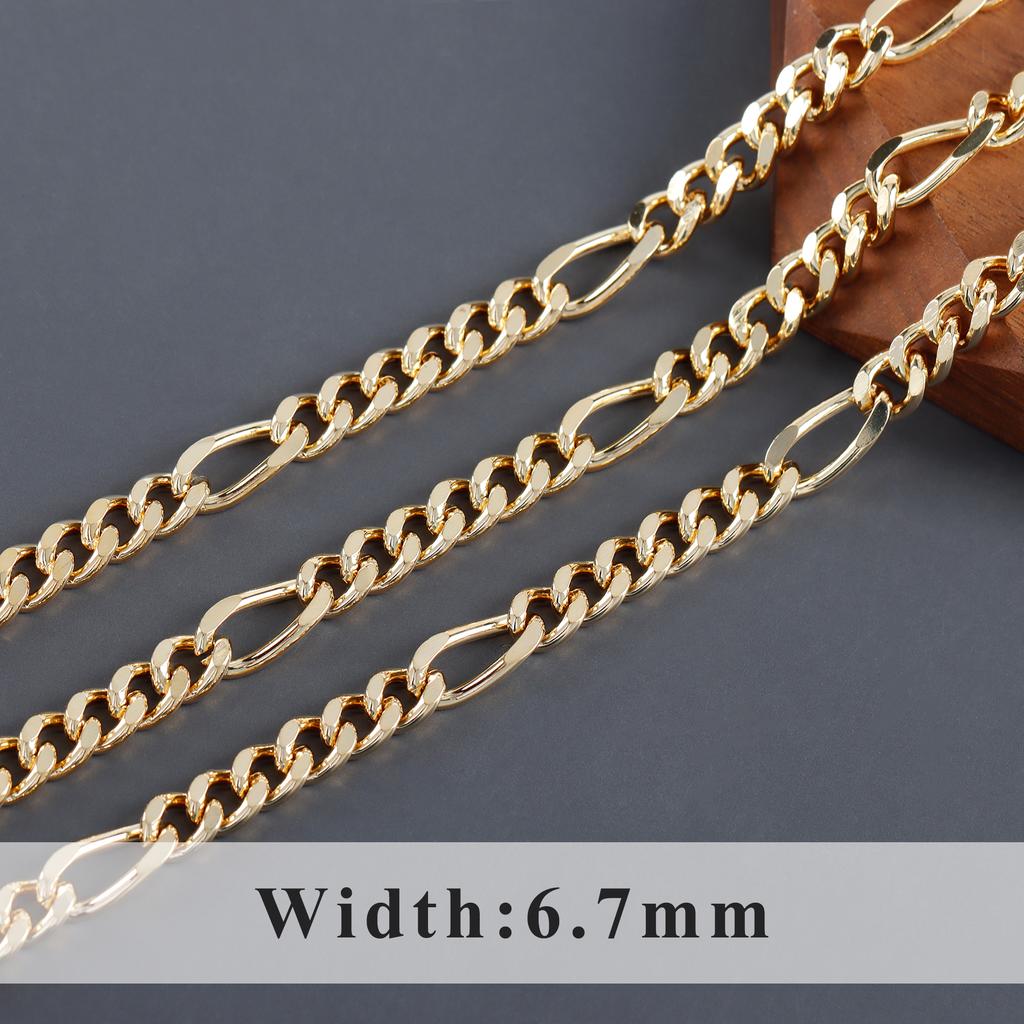 C219 1m/lot 18K Gold Rhodium Plated Copper Nickel Free DIY Jewelry Link Chain for Bracelet Necklace Making for Gift Wedding
