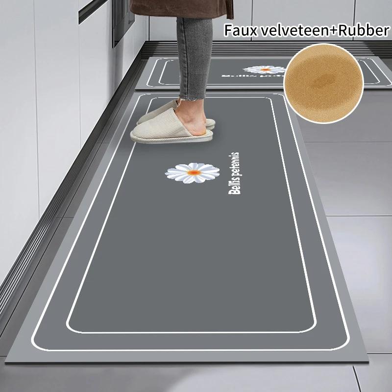 Diatomite Kitchen Mat Foot Mats Super Absorbent Kitchen Rug Long Bedside Area Rugs Carpet Anti Slip Bathroom Kitchen Accessories