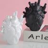 Vase en forme de cœur en résine, Vase créatif en forme de cœur pour Halloween, noir et blanc, en céramique, ornement de bureau pour la décoration de la maison