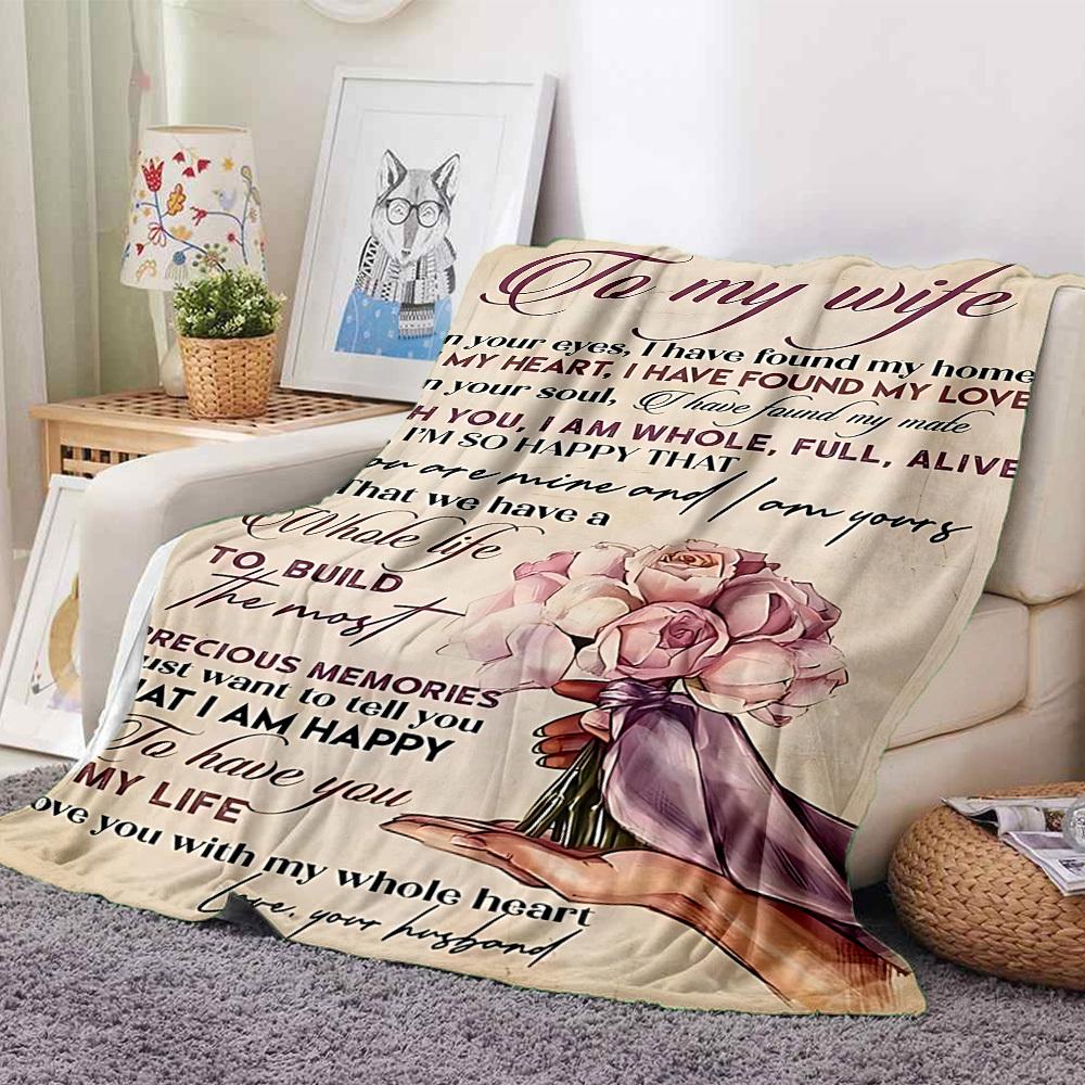 1pc Love Envelope for Wife Blanket, Lightweight Flannel Throw For Sofa, Bed, Travel, Camping, Livingroom, Office, Couch, Chair