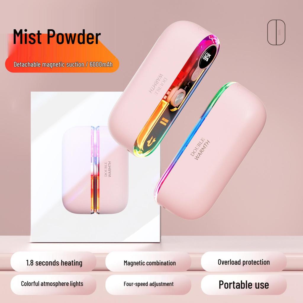 Dual-Tone Magnetic USB Rechargeable Hand Warmer Heater