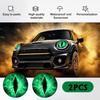 2PCS Beast Eyes Headlight Decals for Jeep, 3D Cool Beast Eyes Light Decoration Stickers, Waterproof Car Body Window Bumper Round Decal Compatible