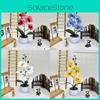 Flower Faux Phalaenopsis Bonsai Desk Decor For Home Office Wedding Decoration