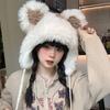 Girls Bear Hat Y2K Furry Ears Hat Furry Bear Gifts Warm Winter Hat Adult Children Furry Ears Winter Photo Props