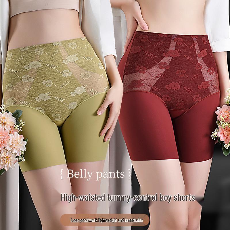 Mutandine da Donna Jacquard in Pizzo Senza Cuciture a Vita Alta, Comode, Controllo Pancia, Sollevamento Fianchi con Cavallo in Seta di Gelso