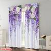 Plane Printing Popular Curtains Lavender Elegance Versatile Polyester Fabric Without Rod Decorations Inside Perfect Set Of 2 Made