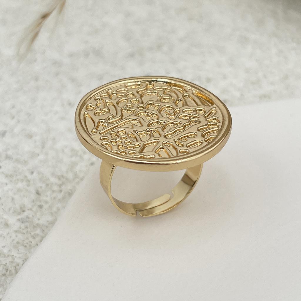 Creative Irregular Geometric Square Round Open Ring for Women Hip Hop Gold Color Adjustable Ring Finger Jewelry 2025 New