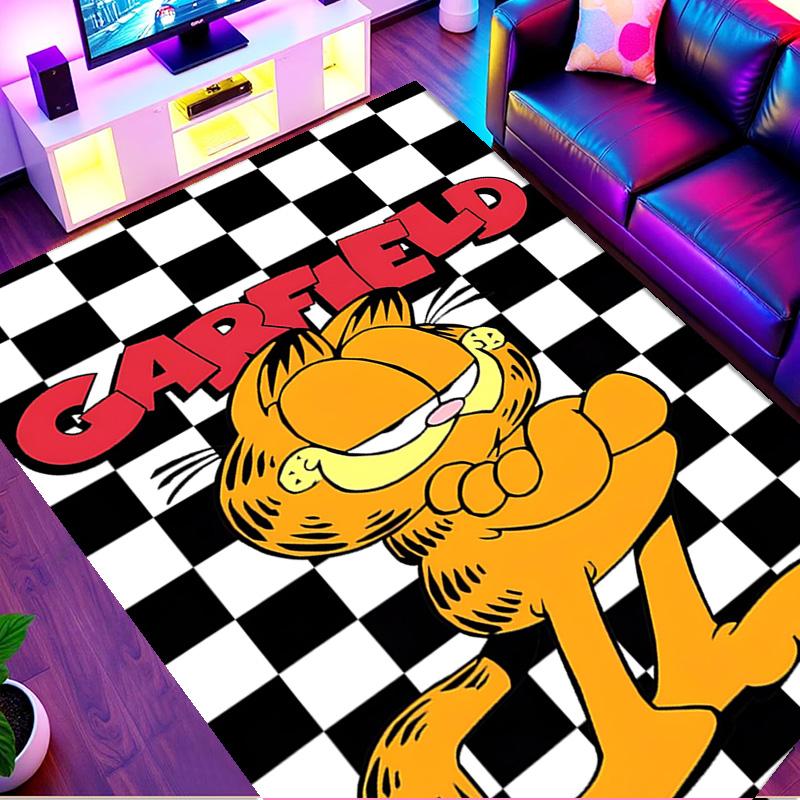 Garfield Print Rug, Washable Floor Carpet, For Entryway Dorm Laundry Room Office Study, Home Decor Birthday Christmas Gift