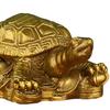 Brass Turtle Figurine On Coins for Wealth And Blessings Polished Metal Tortoise Ornament for Home Office Desk Decor Feng Shui Gift for Prosperity And