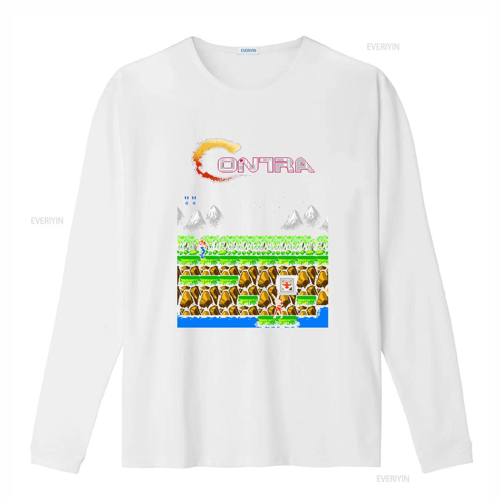 Contra gryzor stage 1 NES Famicom hra 8bitová obrazovka Tričko Arkádová klasika vintage retro design všechny velikosti vintage Vyprané