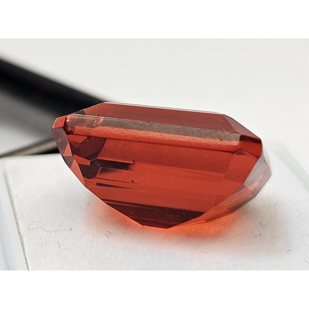 Fabulous Natural Sunset Color Hessonite 14-15 Ct Emerald Cut Certified Gemstone