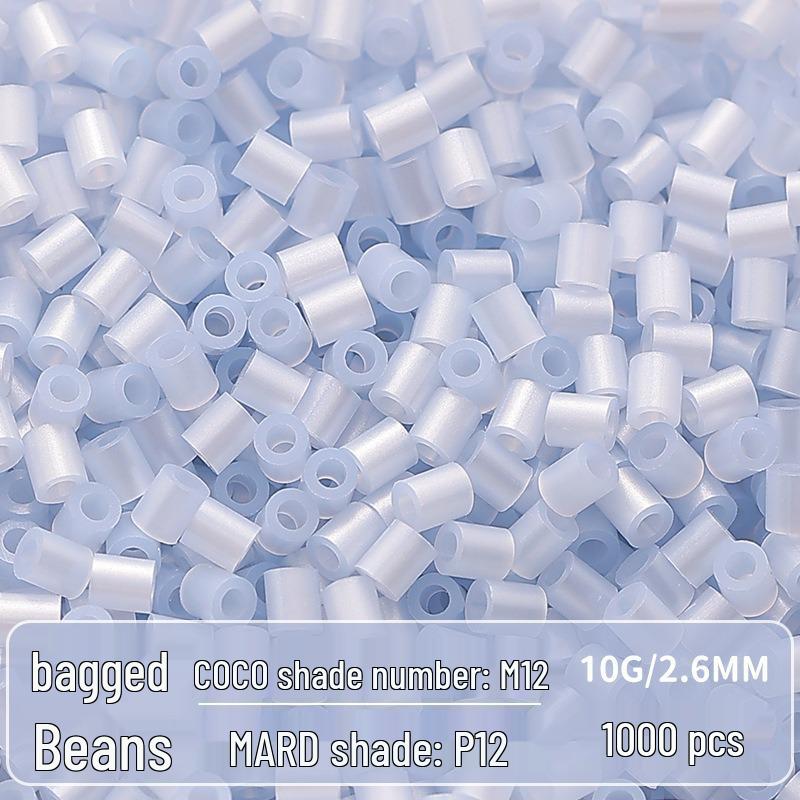Clear Puzzled Beans Special Color Refill Pack, Black & White, 2.6mm Handmade DIY Fuse Beads Toy Set